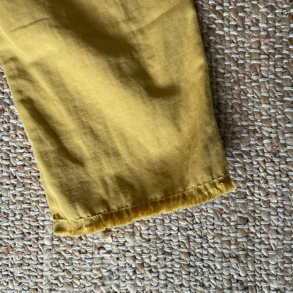 Nili Lotan mustard Luna cargo cropped frayed hem S6 - Picture 6 of 7